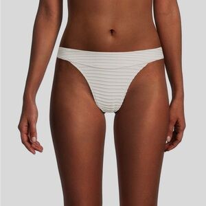 NWT REVOLVE Revel Rey Elliott Textured Pleated White Bikini Bottom